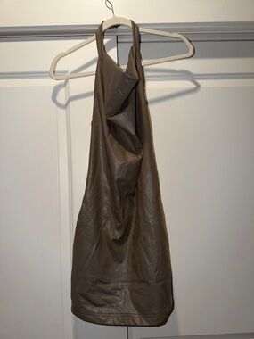 Forever 21 LuxeXXI Taupe Faux-Leather Dress
